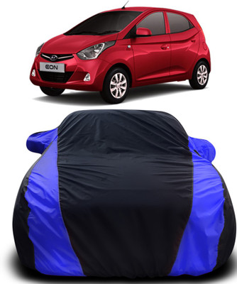 APNEK Car Cover For Hyundai Eon (With Mirror Pockets)(Black, Blue)