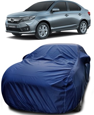 NUMBOR ONE Car Cover For Honda Amaze (With Mirror Pockets)(Blue)