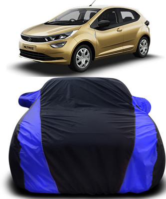 APNEK Car Cover For Tata Altroz (With Mirror Pockets)(Black, Blue)