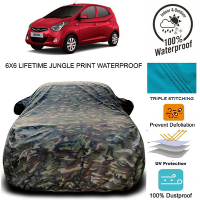 THE REAL ARV Car Cover For Hyundai Eon (With Mirror Pockets)(Green)