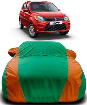 Elegance Car Cover For Maruti Suzuki Alto 800 (With Mirror Pockets)(Green, Orange)