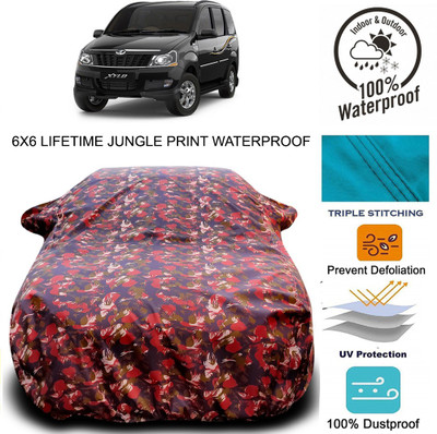 NUMBOR ONE Car Cover For Mahindra Xylo (With Mirror Pockets)(Red, Green)