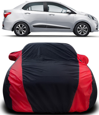 APNEK Car Cover For Hyundai Xcent (With Mirror Pockets)(Black, Red)