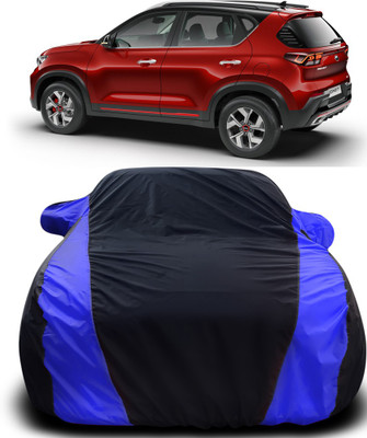 APNEK Car Cover For Kia Sonet (With Mirror Pockets)(Black, Blue)