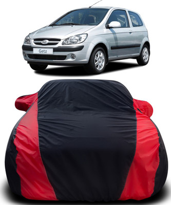 Gavya Car Cover For Hyundai Getz (With Mirror Pockets)(Black, Red)