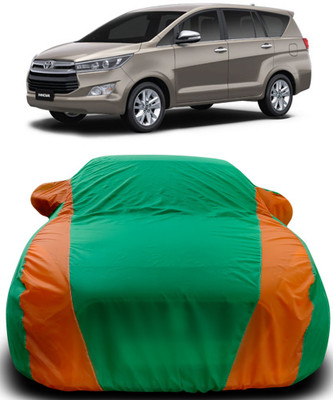 APNEK Car Cover For Toyota Innova (With Mirror Pockets)(Green, Orange)