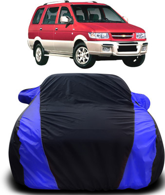 APNEK Car Cover For Chevrolet Tavera (With Mirror Pockets)(Black, Blue)