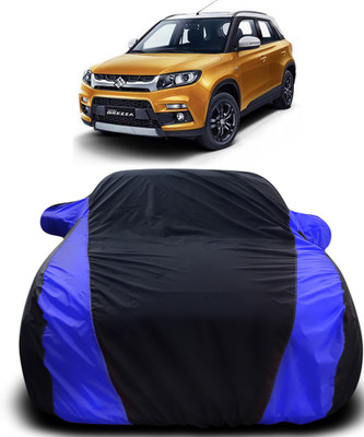 Yuniek Car Cover For Maruti Suzuki Vitara Brezza (With Mirror Pockets)(Black, Blue)
