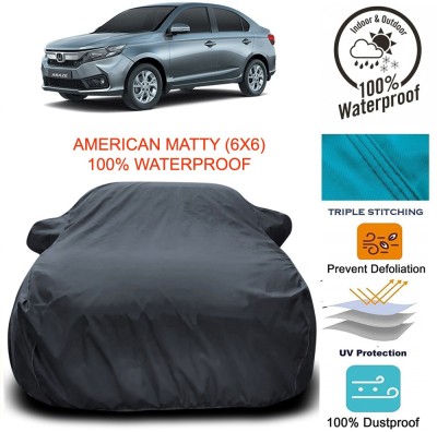 THE REAL ARV Car Cover For Honda Amaze (With Mirror Pockets)(Grey)