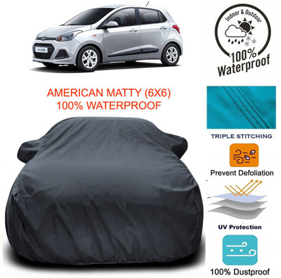 Gavya Car Cover For Hyundai i10 (With Mirror Pockets)(Grey)