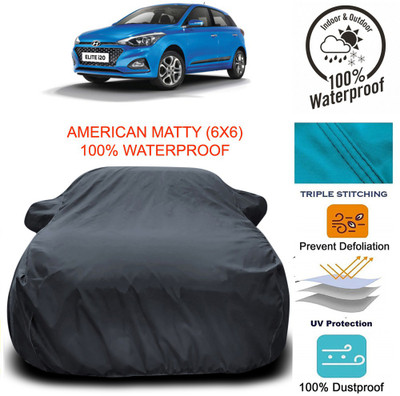 APNEK Car Cover For Hyundai Elite i20 (With Mirror Pockets)(Grey)