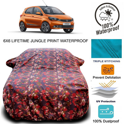 APNEK Car Cover For Tata Tiago (With Mirror Pockets)(Red, Green)