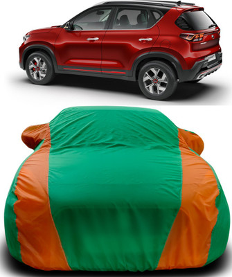 ProRox Car Cover For Kia Sonet (With Mirror Pockets)(Green, Orange)