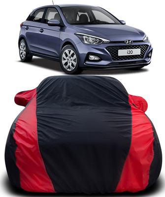 NUMBOR ONE Car Cover For Hyundai i20 (With Mirror Pockets)(Black, Red)