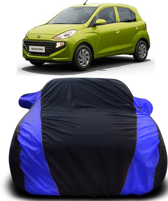 APNEK Car Cover For Hyundai Santro Xing (With Mirror Pockets)(Black, Blue)