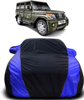 APNEK Car Cover For Mahindra Bolero (With Mirror Pockets)(Black, Blue)
