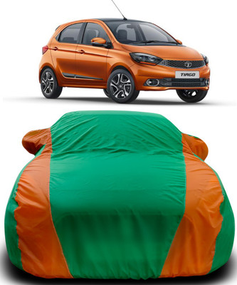 APNEK Car Cover For Tata Tiago (With Mirror Pockets)(Green, Orange)