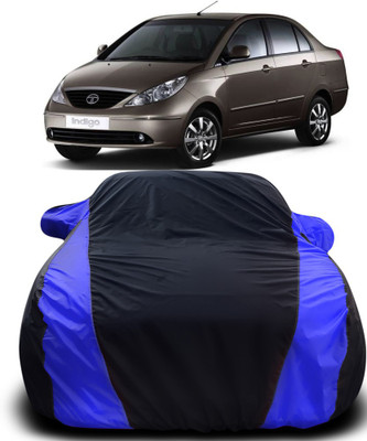 APNEK Car Cover For Tata Indigo CS (With Mirror Pockets)(Black, Blue)