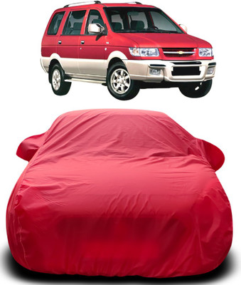 APNEK Car Cover For Chevrolet Tavera (With Mirror Pockets)(Red)