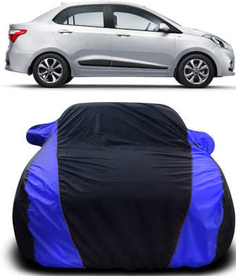 APNEK Car Cover For Hyundai Xcent (With Mirror Pockets)(Black, Blue)
