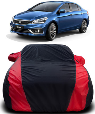 NUMBOR ONE Car Cover For Maruti Suzuki Ciaz (With Mirror Pockets)(Black, Red)