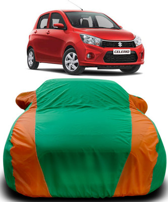 Elegance Car Cover For Maruti Suzuki Celerio (With Mirror Pockets)(Green, Orange)