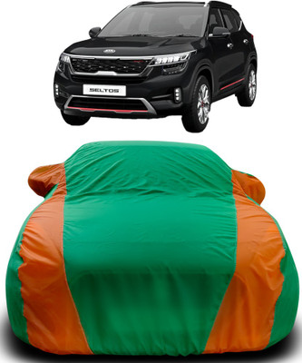 ProRox Car Cover For Kia SELTOS (With Mirror Pockets)(Green, Orange)