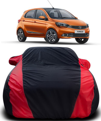 Gavya Car Cover For Tata Tiago (With Mirror Pockets)(Black, Red)