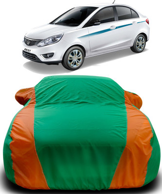 Yuniek Car Cover For Tata Zest (With Mirror Pockets)(Green, Orange)