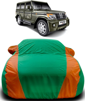 APNEK Car Cover For Mahindra Bolero (With Mirror Pockets)(Green, Orange)
