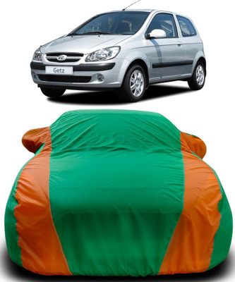 Gavya Car Cover For Hyundai Getz (With Mirror Pockets)(Green, Orange)