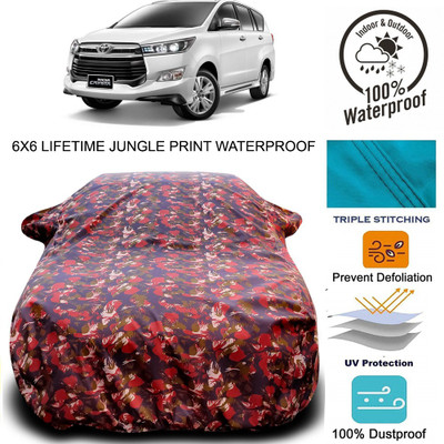 NUMBOR ONE Car Cover For Toyota Innova Crysta (With Mirror Pockets)(Red, Green)
