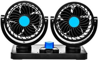 SellRider Hight Quality Car Fan 12V 360 Degree Rotatable Dual Head 2 Speed Quiet Strong Dashboard Auto Cooling Air Fan for All Auto Vehicles Car Interior Fan(12 V)