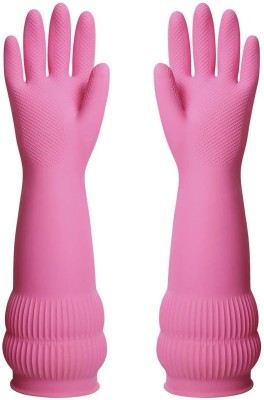 Friends Club Cleaning Gloves Wet And Dry Scrubbing Kitchen Reusable Rubber Stretchable Gloves Combo Hand Protective Sanitation Cleaning Gloves For House Cleaning Use,Kitchen Clean,Garden And Hand Safety Gloves For Unisex Yellow Protection Golve Hand Care For Women Men Girls Special Colour Natural So
