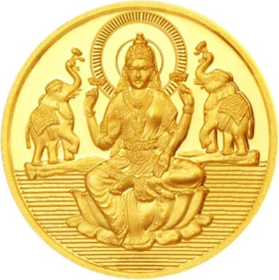 Sri Jagdamba Pearls 24Kt 2 Gram Laxmi Gold Coin 24 (9999) K 2 g Yellow Gold Coin