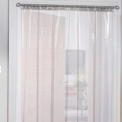 AG Creations 213 cm (7 ft) PVC Transparent Long Door Curtain Single Curtain(Plain, Tranceparent)