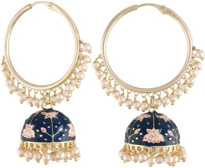 I Jewels 18K Gold Plated Traditional Handcrafted Meenakari work Jhumki Earrings for Women/Girls Alloy Jhumki Earring
