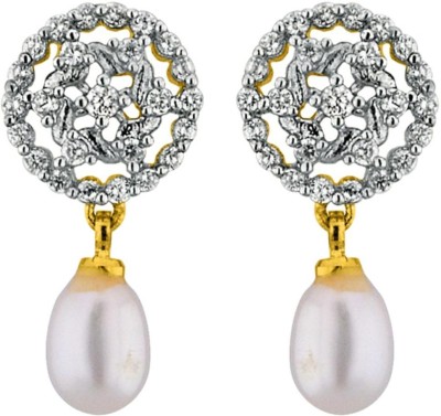 Amarlok Pearls High Quality Cheerful Freshwater Pearl Drop Earrings By Amarlok Pearls Cubic Zirconia Alloy Drops & Danglers