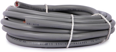 Smuf 2 core round copper wires and cables 2.5 mm for domestic and industrial electric 2.5 sq/mm Grey 10 m Wire(Grey)