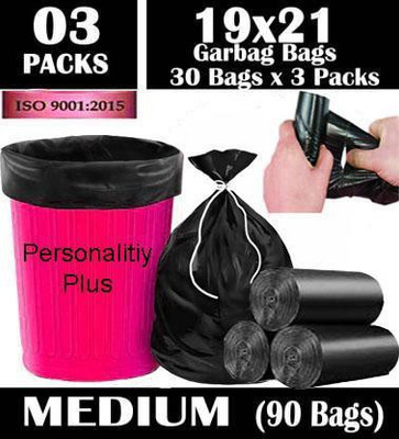 SHREE SHYAM MART Dustbin bags _Biodegradable_ Medium 13 L Garbage Bag  Pack Of 90(90Bag )