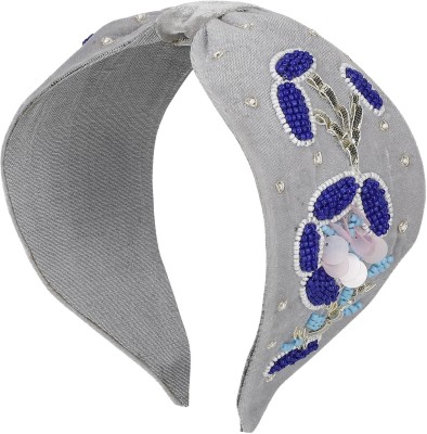 Anekaant Grey & Multi Floral Velvet Hair Band Hair Band(Multicolor)