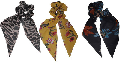 NNR Georgette scarf scrunchies Rubber Band(Multicolor)