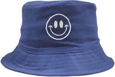 ZACHARIAS Fishermen Bucket Smiley Reversible Cap Hat(Blue, Pack of 1)