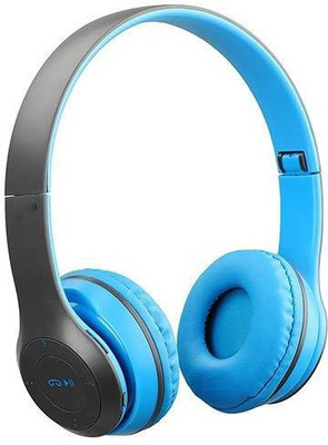 keeva Wireless Headphone with HD Sound Quality (Multicolor) Bluetooth & Wired(Blue, On the Ear)