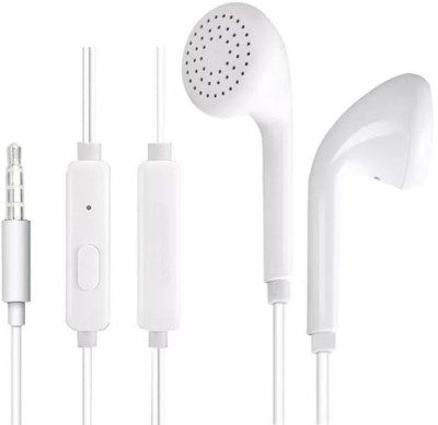 GLAMPANDA Earphones with mic for A3s,A5s,A7,A37,A57,A71,A83,K1,F1s,F3,F5,F7,F9,F11,R15 Pro,R17,Reno, Find X for IOS & All Phones Wired Headset(White, In the Ear)