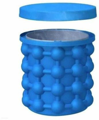 PGK TRADERS 1 L Silicone Ice Cube Maker Genie Ice Bucket (pack of 1) Ice Bucket(Blue)