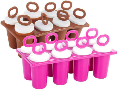PGK TRADERS Candy Maker, Kulfi Maker, Ice Tray Maker (pack of 2) Multicolor Plastic Ice Cube Tray(Pack of2)