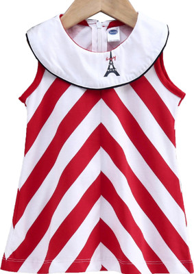 Teddy Indi Baby Girls Midi/Knee Length Casual Dress(Red, Sleeveless)