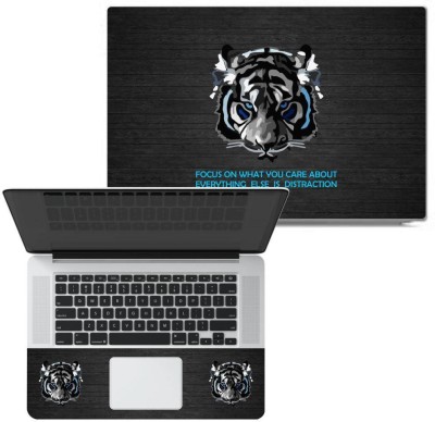 Finest Techfit Brain Left Right Blue Full Panel Laptop Skins Upto 15.6 inch - No Residue, Bubble Free - Removable HD Quality Printed Vinyl/Sticker/Cover for Dell-Lenovo-Acer-HP - Focus On-Tiger Face Combo Set(Multicolor)