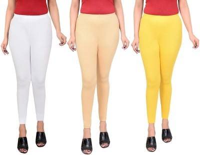 Swastik Stuffs Ankle Length  Ethnic Wear Legging(White, Beige, Yellow, Solid)